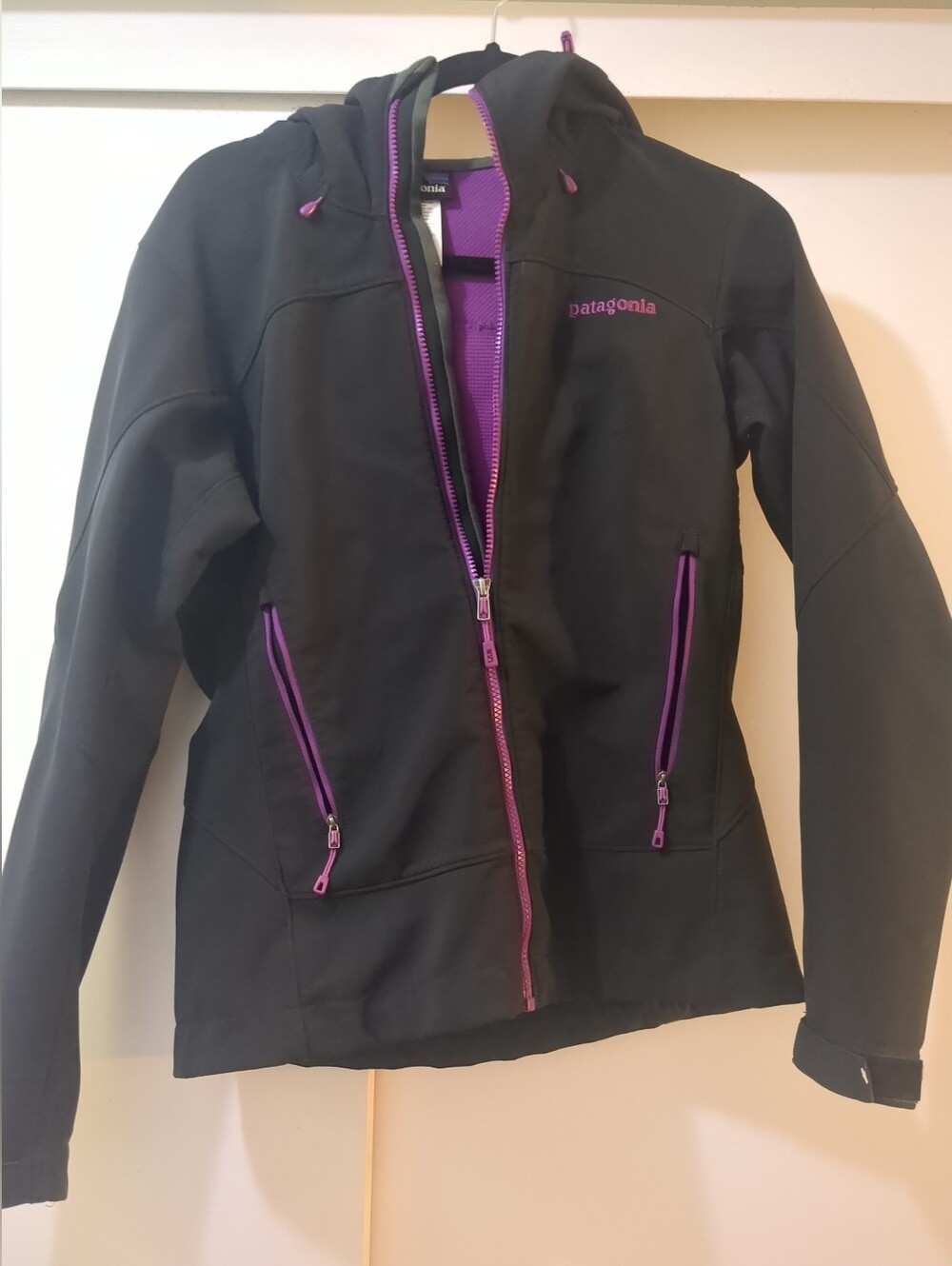 Patagonia Women's Hooded Softshell Jacket Windblock Water Resistant Sz Small